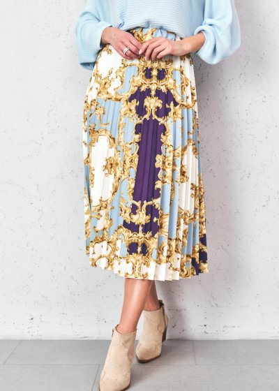 Sukňa modro-tlatá na štýl Versace.
