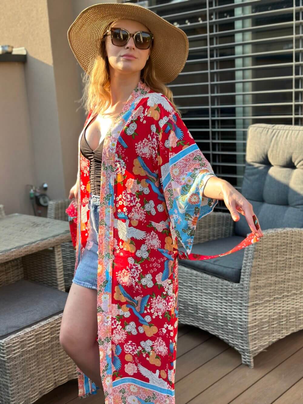 Boho letné kimono kvety