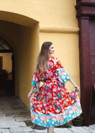 Boho letné kimono kvety