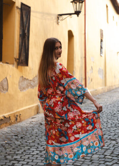 Boho letné kimono kvety