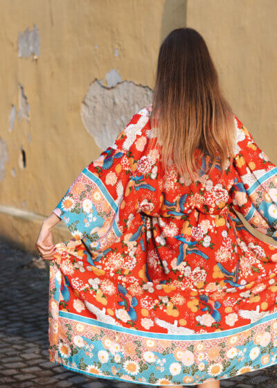 Boho letné kimono kvety