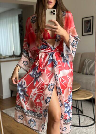 Dámske oversize kimono Hana s romantickým kvetinovým vzorom